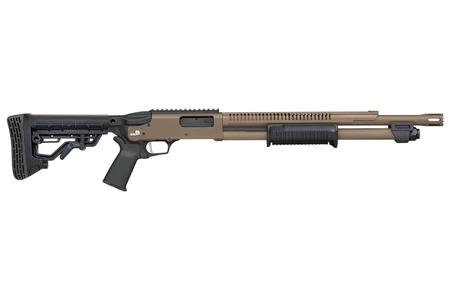 MOSSBERG 590R TACTICAL 12GA 18.5 6RD ADJ STK CYL FDE