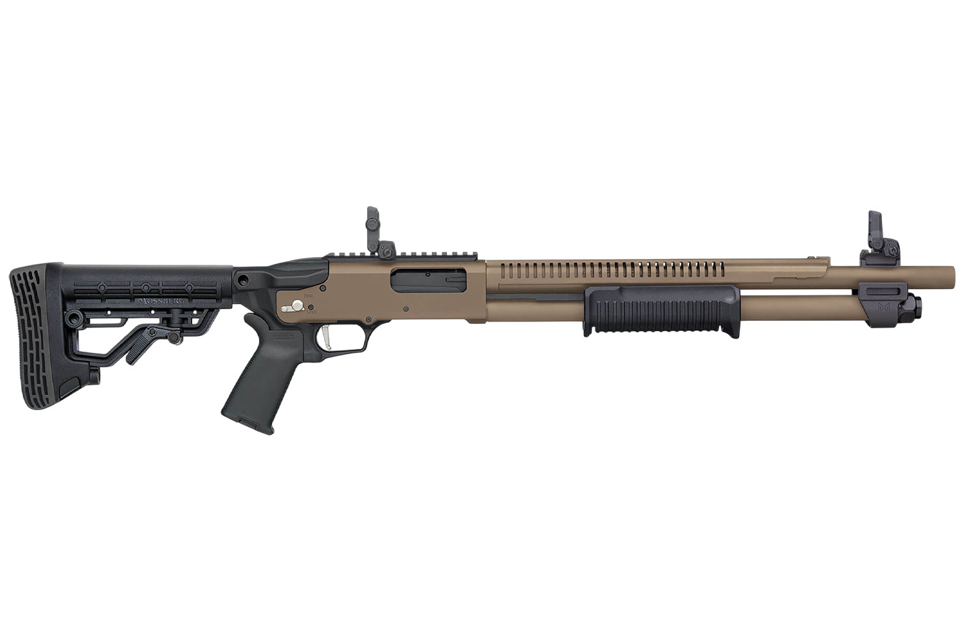 Mossberg 590R 12 Gauge Pump Action Shotgun with Adjustable Stock FDE
