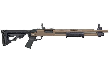 MOSSBERG 590R TACTICAL 12GA 18.5 6RD ADJ STK CYL FDE