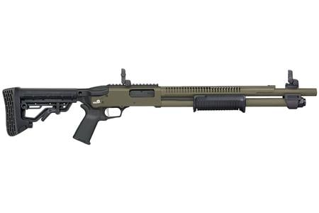MOSSBERG 590R TACTICAL 12GA 18.5 6RD ADJ STK OD GREEN