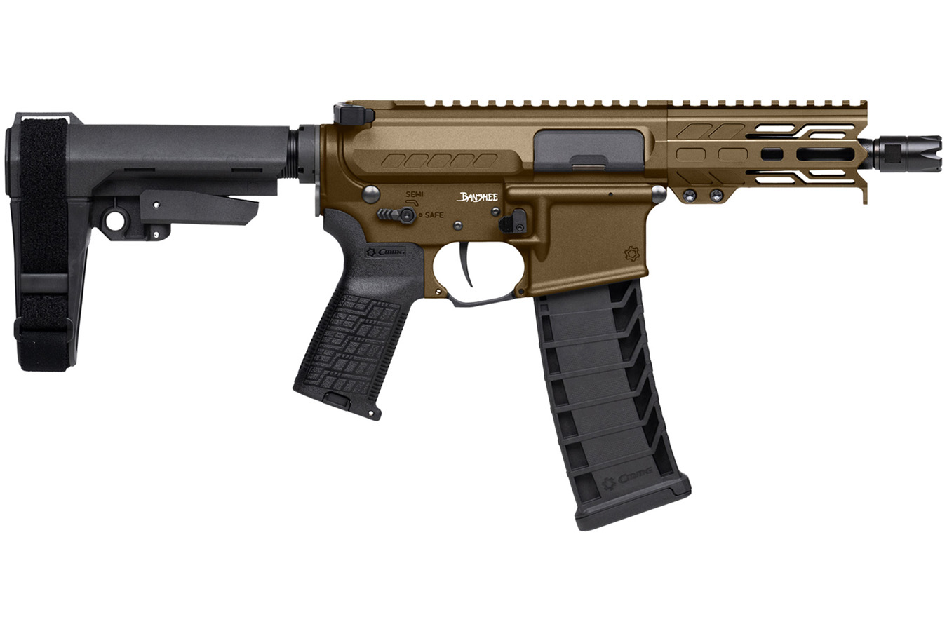 CMMG Banshee MK4 9MM Pistol with Brace Midnight Bronze