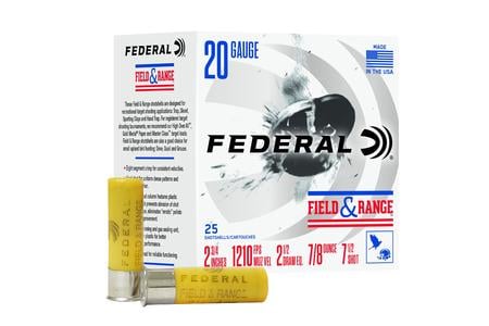 Federal 20 GA Field and Range 2 3/4 7/8oz 7.5 Shot 25/Box