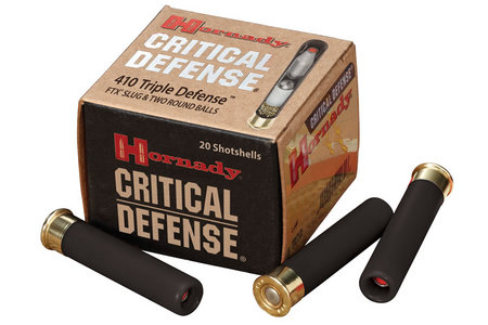 HORNADY 410 Critical Defense 2 1/2 Inch FTX Slug and Two Round Balls (Triple Defense) 20/Box