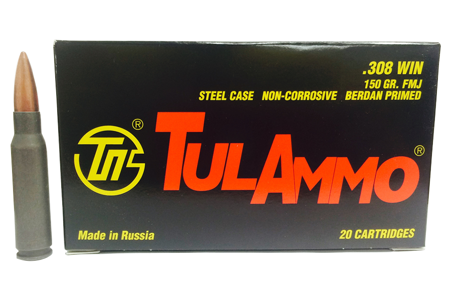 TULA AMMO 308 WIN 150 GR FMJ STEEL 20/BOX | Sportsman's Outdoor Superstore