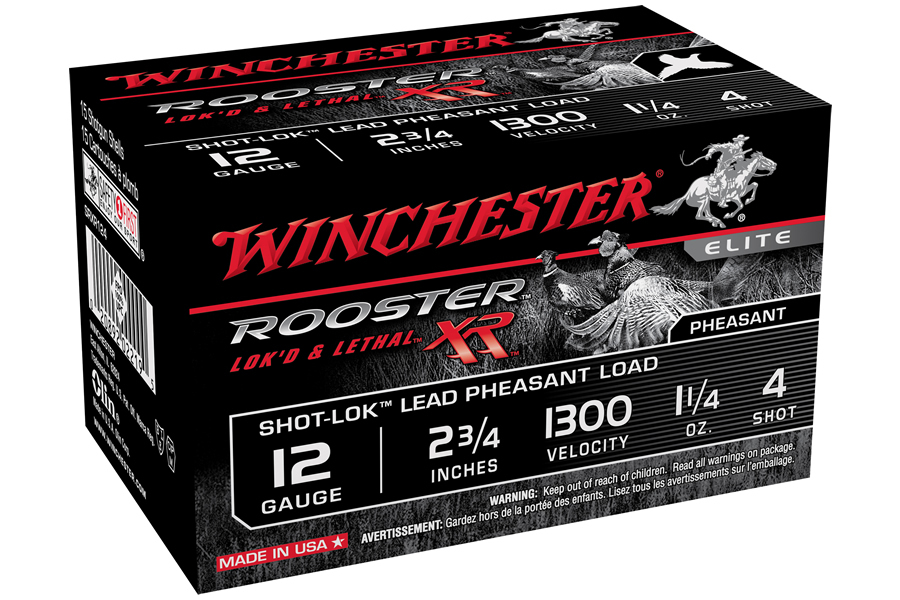 Winchester 12 Ga 2 3/4 in 1 1/4 oz #4 Shot Rooster XR 15/Box