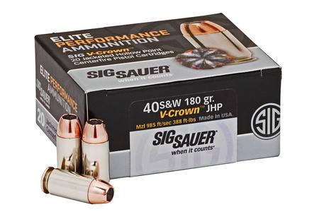 Sig Sauer 40SW 180 gr JHP Elite V-Crown 20/Box