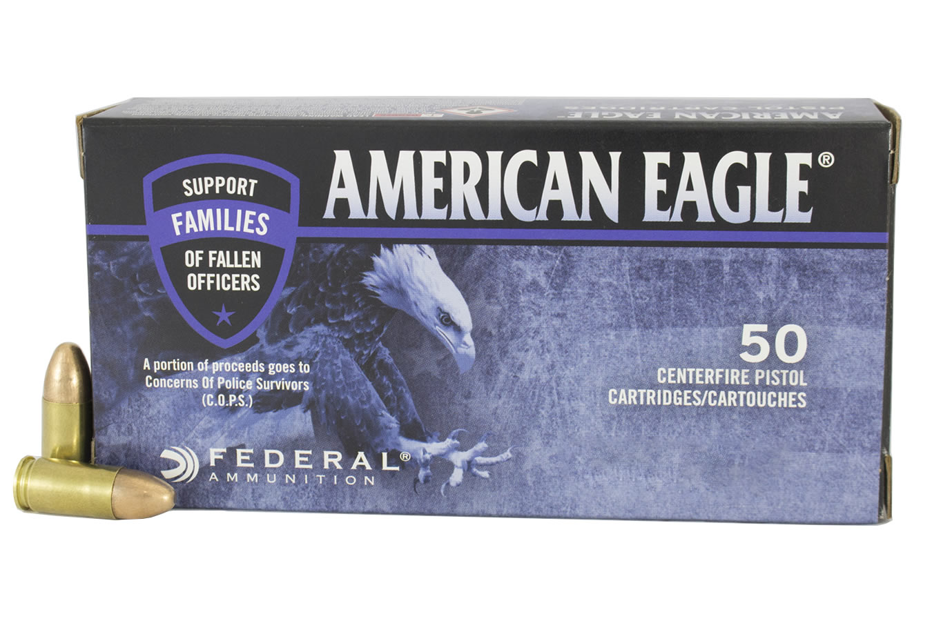 Federal 40 S&W 180 gr FMJ American Eagle C.O.P.S 50/Box