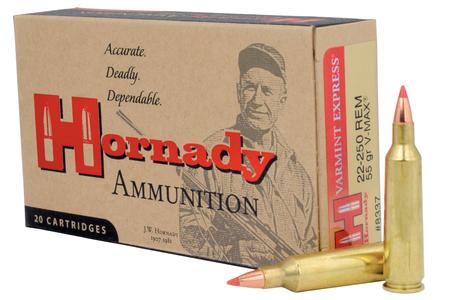 Hornady 22-250 Rem 55 gr V-Max Varmint Express 20/Box