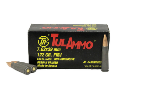 TULA AMMO 7.62x39mm 122 gr FMJ Steel Case 40/Box
