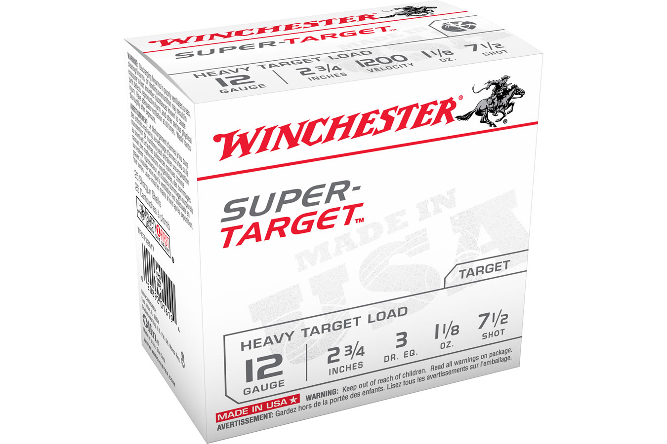 Winchester 12 Ga 2-3/4` 3 DR 1-1/8 oz #7.5 250/Case