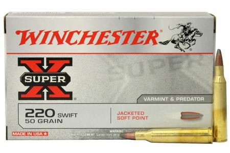 WINCHESTER AMMO 220 Swift 50 gr Jacketed Soft Point Super X 20/Box