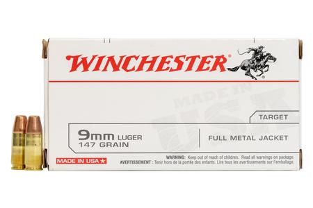 WINCHESTER AMMO 9mm Luger 147 gr FMJ Flat Nose 50/Box
