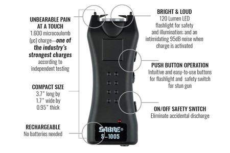 SABRE 1.6UC MINI STUN GUN W/ HOLSTER BLACK