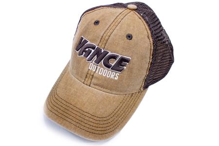 VANCE OUTDOORS CAMEL/BROWN TRUCKER HAT