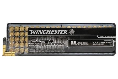 Winchester 22LR 45 gr Copper Plated Round Nose Super Suppressed 100/Box