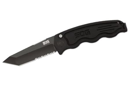 SOG TAC AUTOMATIC BLACK SERRATED TANTO