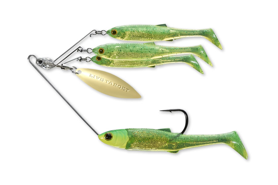 Discount Live Target 1/4 oz Baitball Small Spinner Rig in Lime  Chartreuse/Gold for Sale, Online Fishing Store