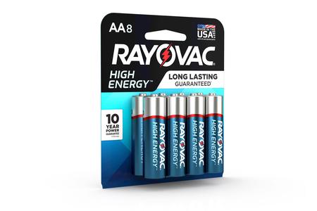 RAYOVAC HIGH ENERGY AA 8 PACK