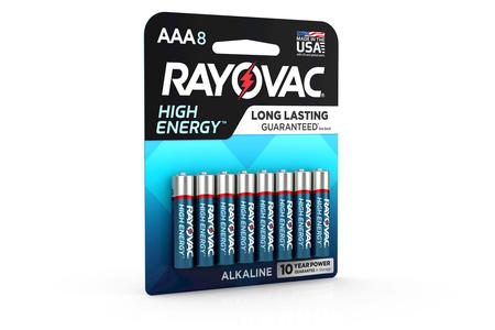 RAYOVAC HIGH ENERGY AAA 8 PACK