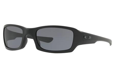 OAKLEY FIVES SQUARED BLACK FLAG COLLECTION WITH MATTE BLACK FRAME AND WARM GRAY LENSES