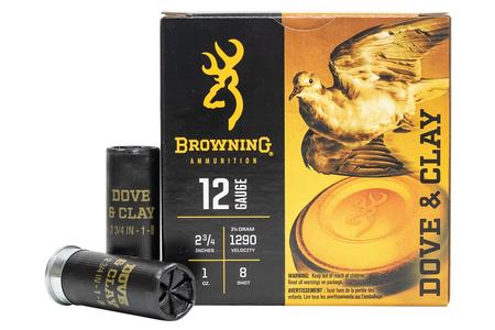 BROWNING AMMUNITION 12 Gauge 2-3/4 Inch 1 oz 8 Shot Dove and Clay 25/Box