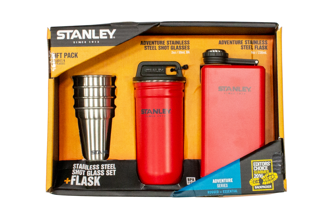 Stanley Adventure Stainless Steel Shot Glass + Flask Set