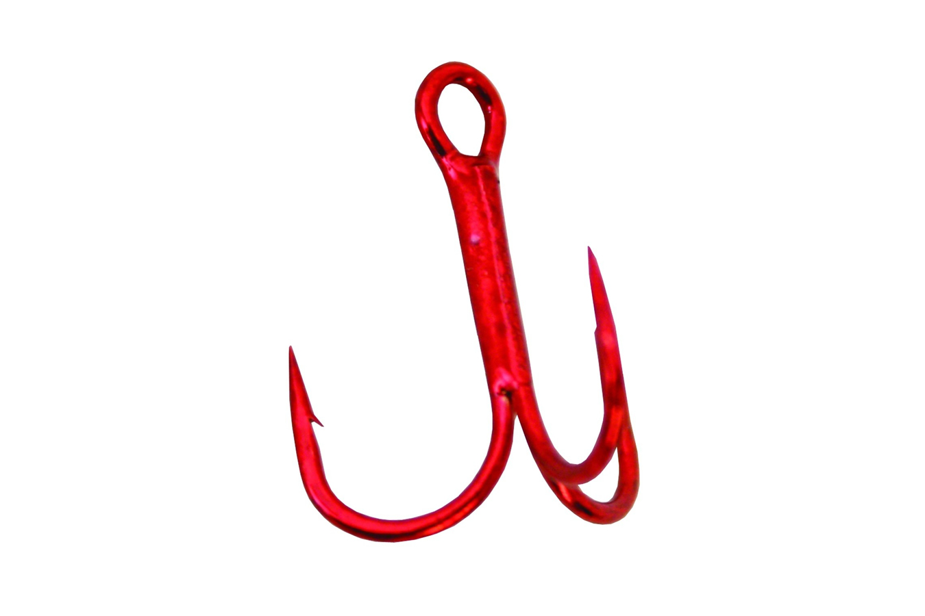 Treble Hook Round Bend Red Size 8