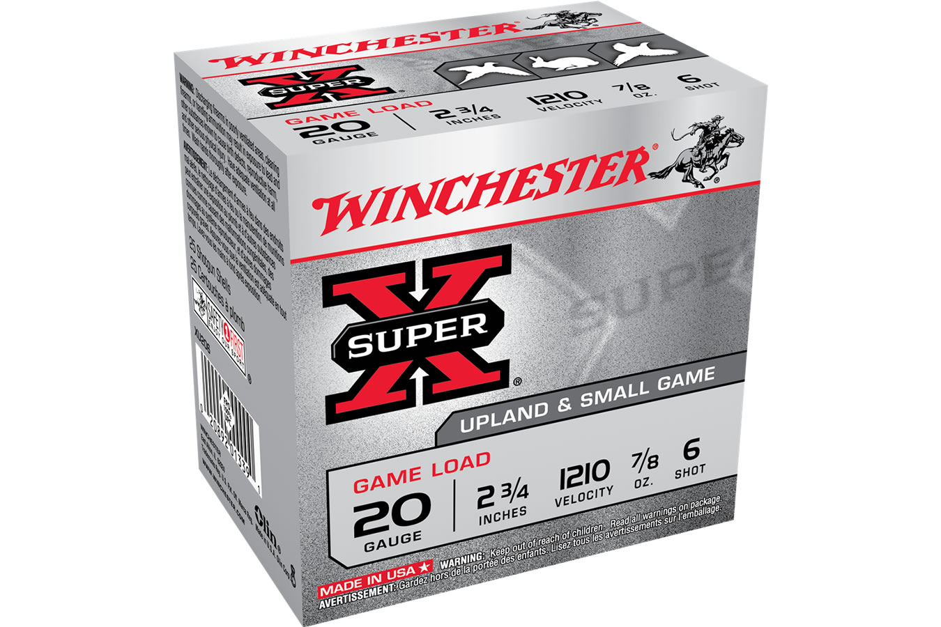 Winchester 20 Gauge 2.75 Inch 7/8 oz  6 Shot Super X 25/Box