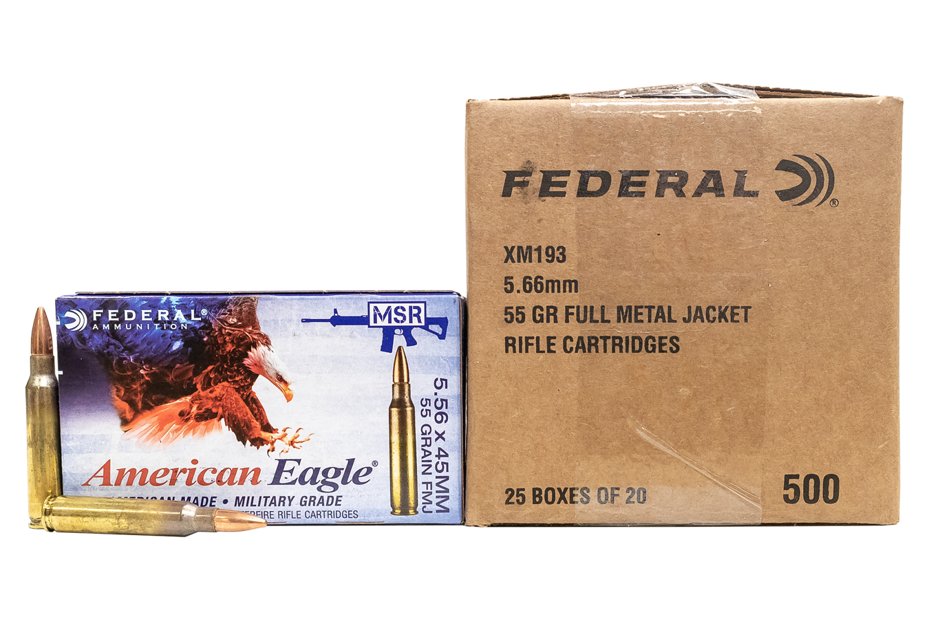 Federal Xm193 556mm 55 Gr Mc Bt 500 Rounds Vance Outdoors