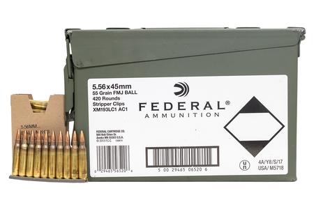 5.56MM NATO 55 GR FMJ CLIPPED M19A AMMO CAN