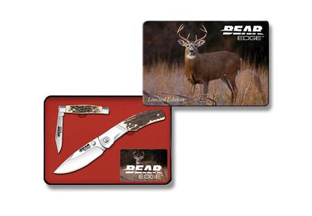 BEAR EDGE 2 KNIFE TIN GIFT BOX, STAG