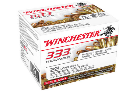 WINCHESTER AMMO 22LR 36 gr Copper Plated Hollow Point 333 Round Brick