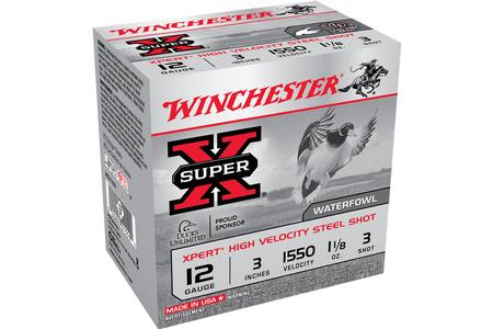 Winchester 12 GA 3 Inch 1 1/8 oz 3 Shot  Xpert High  elocity Steel Shot  25 Rounds per Box