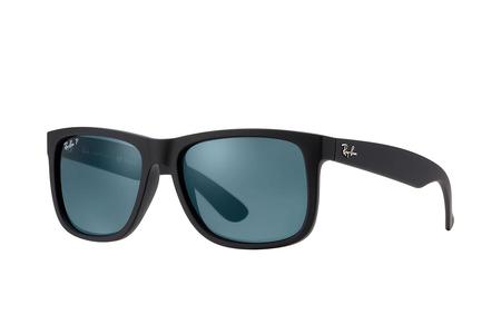 JUSTIN CLASSICS WITH BLACK FRAME AND DARK BLUE POLARIZED LENSES