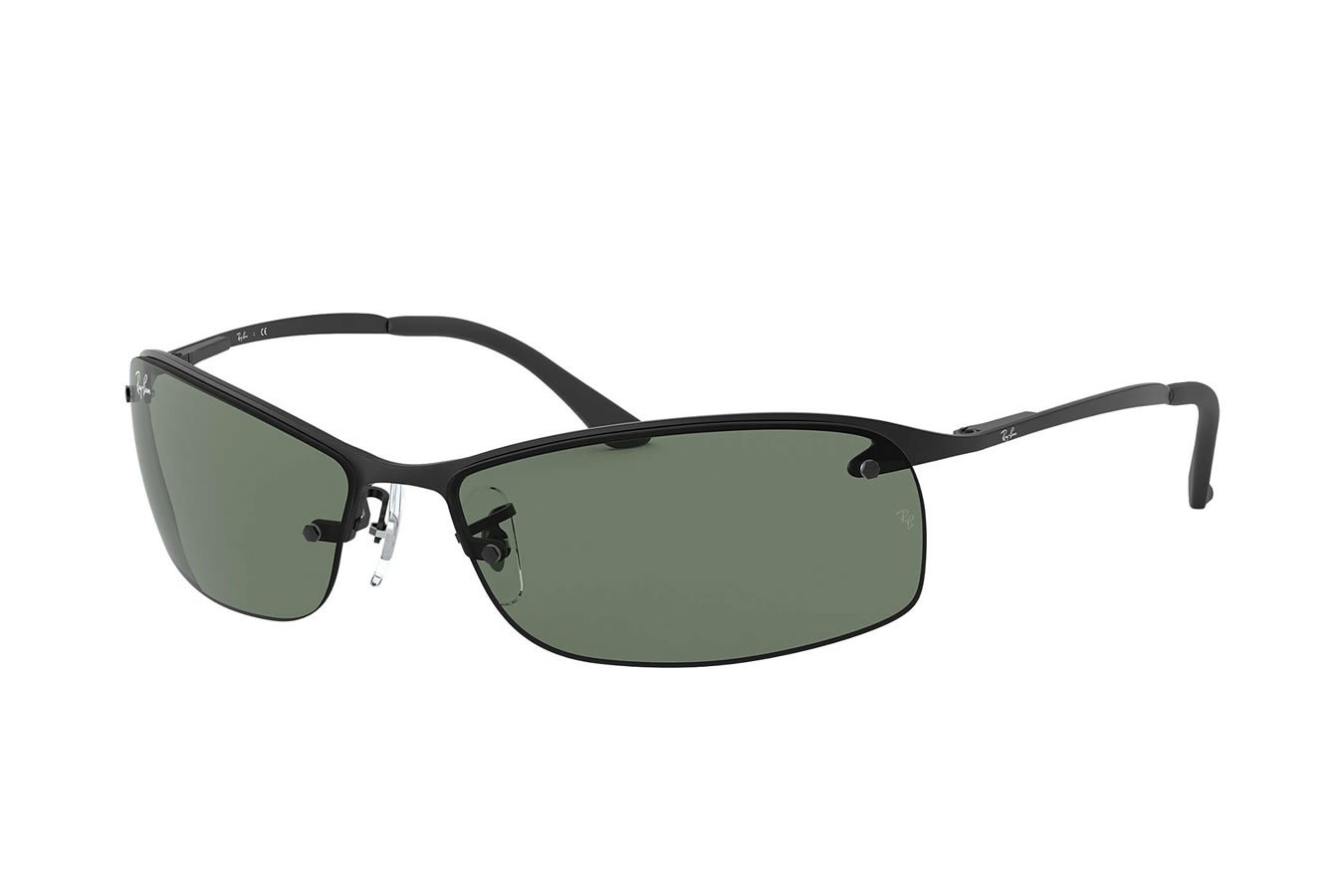 Ray-Ban RB3183 with Matte Black Frame and Green Classic Lenses