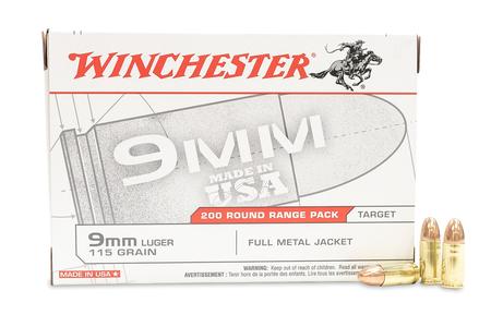 Winchester 9mm 115 gr Full Metal Jacket USA White Box 200 Round Value Pack