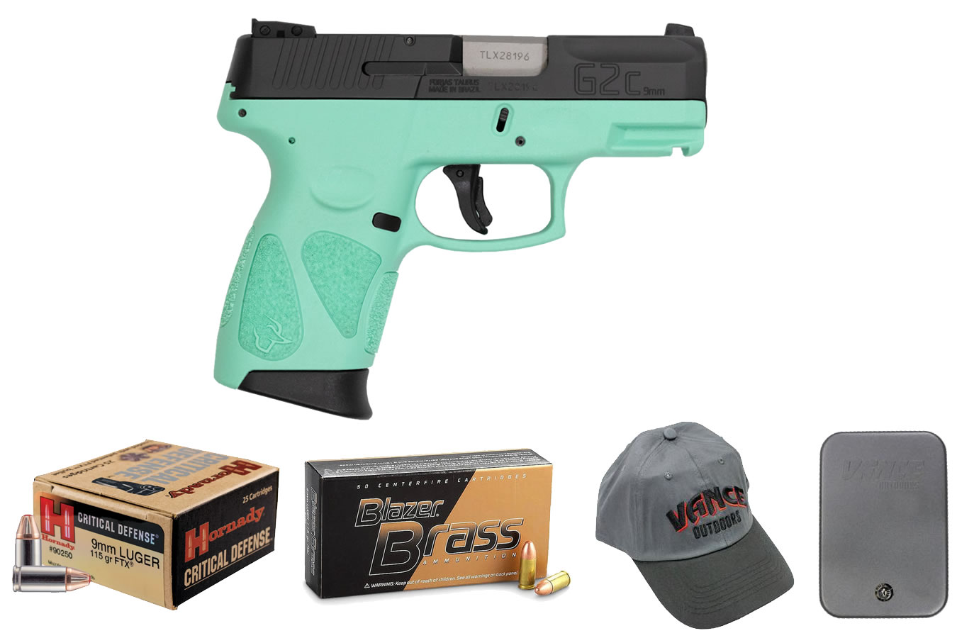 Taurus G2c 9mm Sub Compact Pistol With Cyan Frame With Ammo Package Vance Outdoors 5190