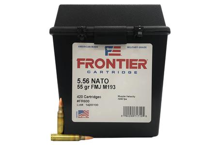 5.56 NATO 55 GR FMJ FRONTIER AMMO CAN 420 RD