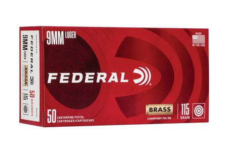 Federal 9mm 115 gr FMJ Champion Training 50/Box
