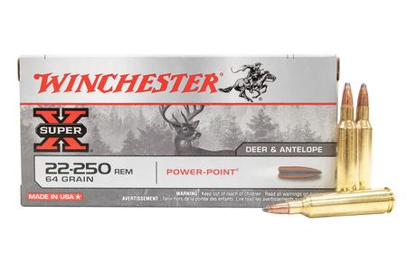 Winchester 22-250 Rem 64 gr Power-Point Super-X 20/Box