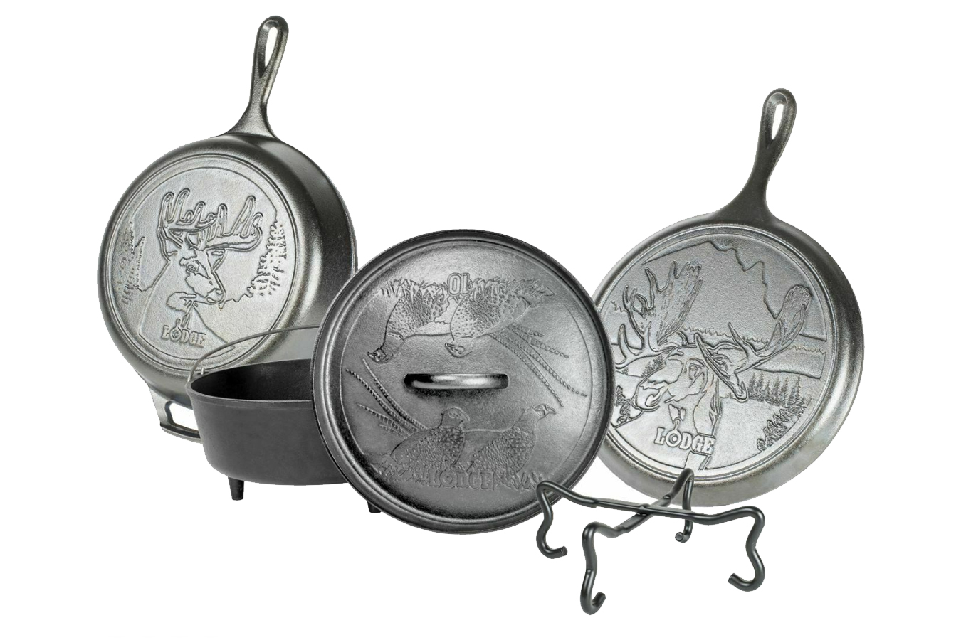 Lodge Cookware 5-Piece Wildlife Series Cast Iron Set