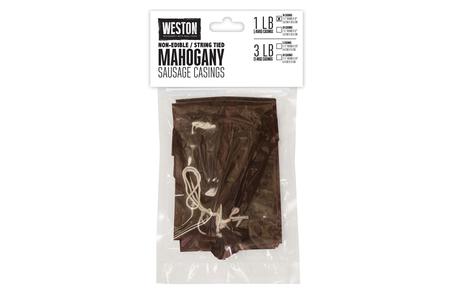 NON-EDIBLE MAHOGANY 1 LB CASING - 10 CASINGS (1.5` DIAMETER)