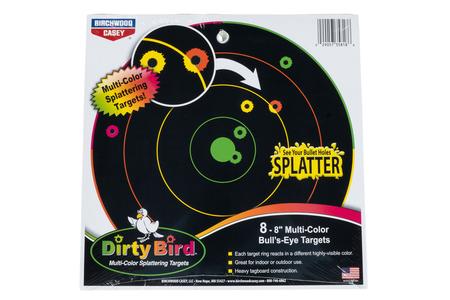 DIRTY BIRD MULTI-COLOR 8 IN BULLS EYE TARGET 8 PACK