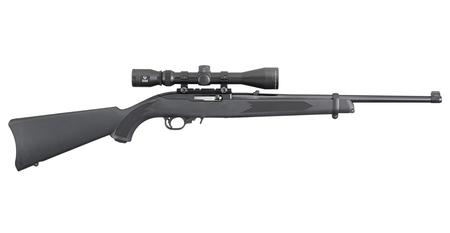 RUGER 10/22 22LR CARBINE 18.5` BBL BLUED/BLACK W/SCOPE