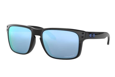 OAKLEY HOLBROOK WITH POLISHED BLACK FRAME AND PRIZM DEEP WATER POLARIZED LENSES