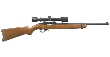 RUGER 10/22 CARBINE 22 LR BLK/WOOD STOCK 3-9X40 SCOPE