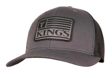KINGS LOGO PATCH SNAPBACK - BLACK/CHARCOAL WITH AMERICAN FLAG LOGO PATCH