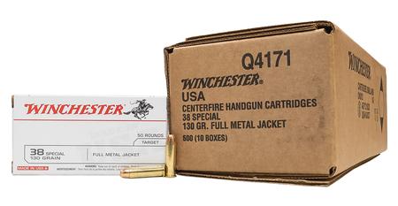 Winchester 38 Special 130 gr FMJ White Box 500 Round Case