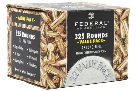 Federal 22 LR 36 gr CPHP 325 Round Value Pack