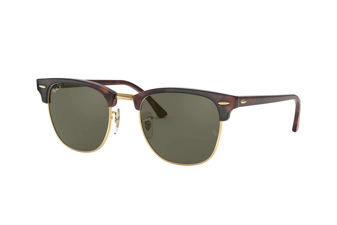 Ray-Ban Clubmaster with Gloss Tortoise Frame and Green Classic G-15 Lenses